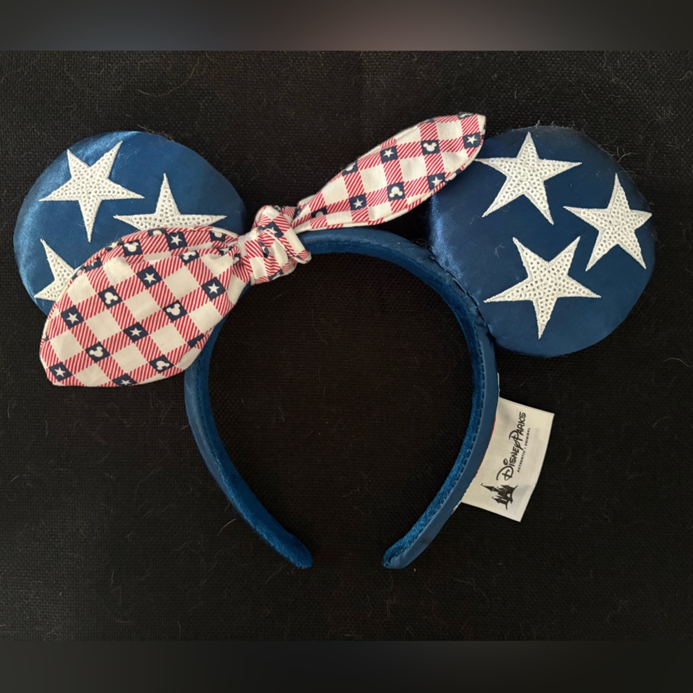 Disney Blue Star and Plaid Bow Headband